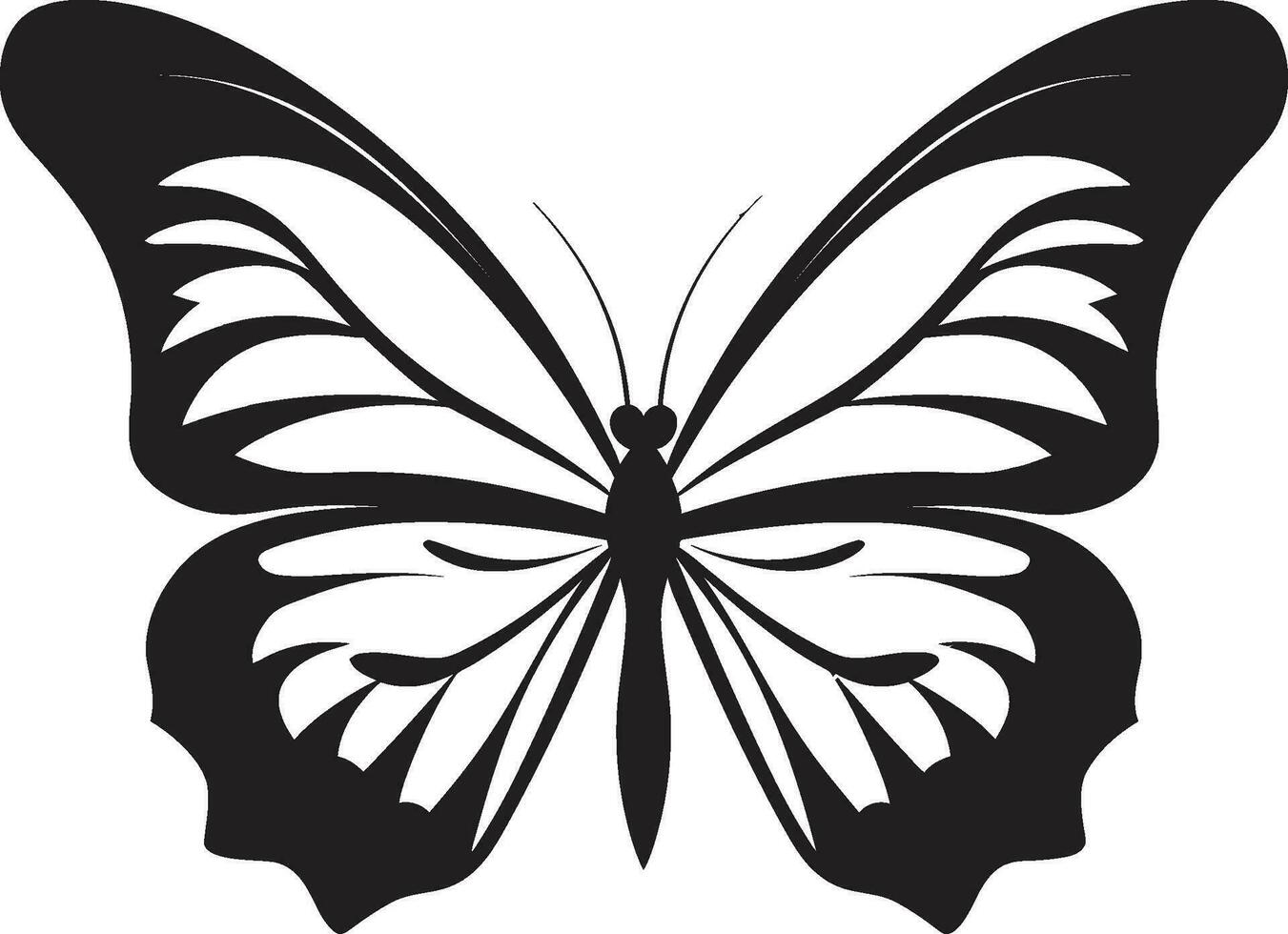 ombragé sérénité vecteur noir papillon symbole nocturne nébuleuse noir papillon emblème conception