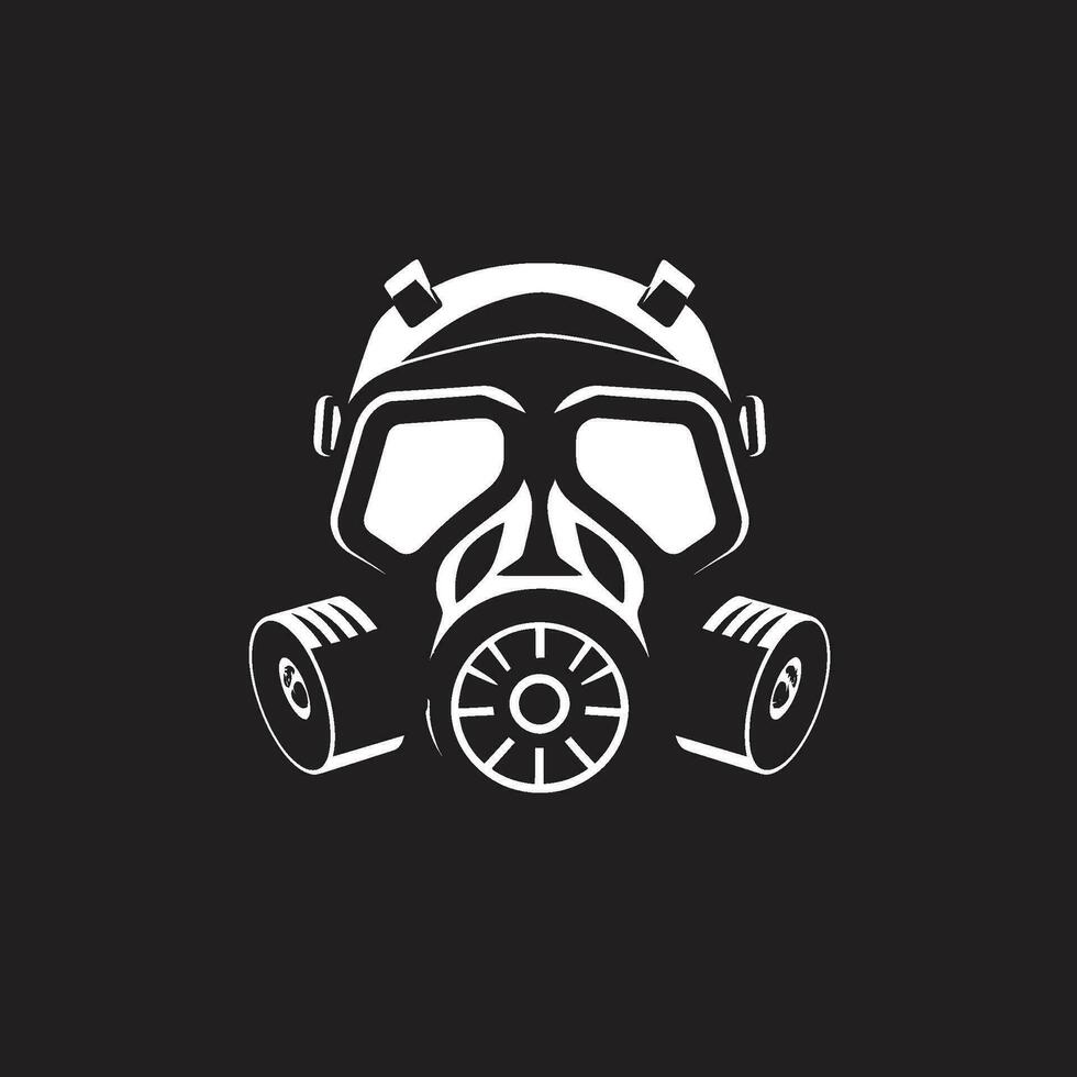 ombragé Gardien gaz masque logo icône dans vecteur onyx sentinelle noir gaz masque icône conception