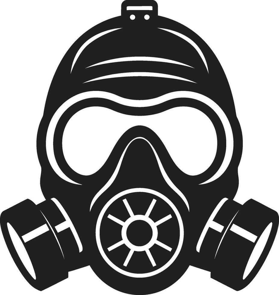 noir bouclier noir gaz masque logo conception foncé Gardien vecteur gaz masque emblème symbole