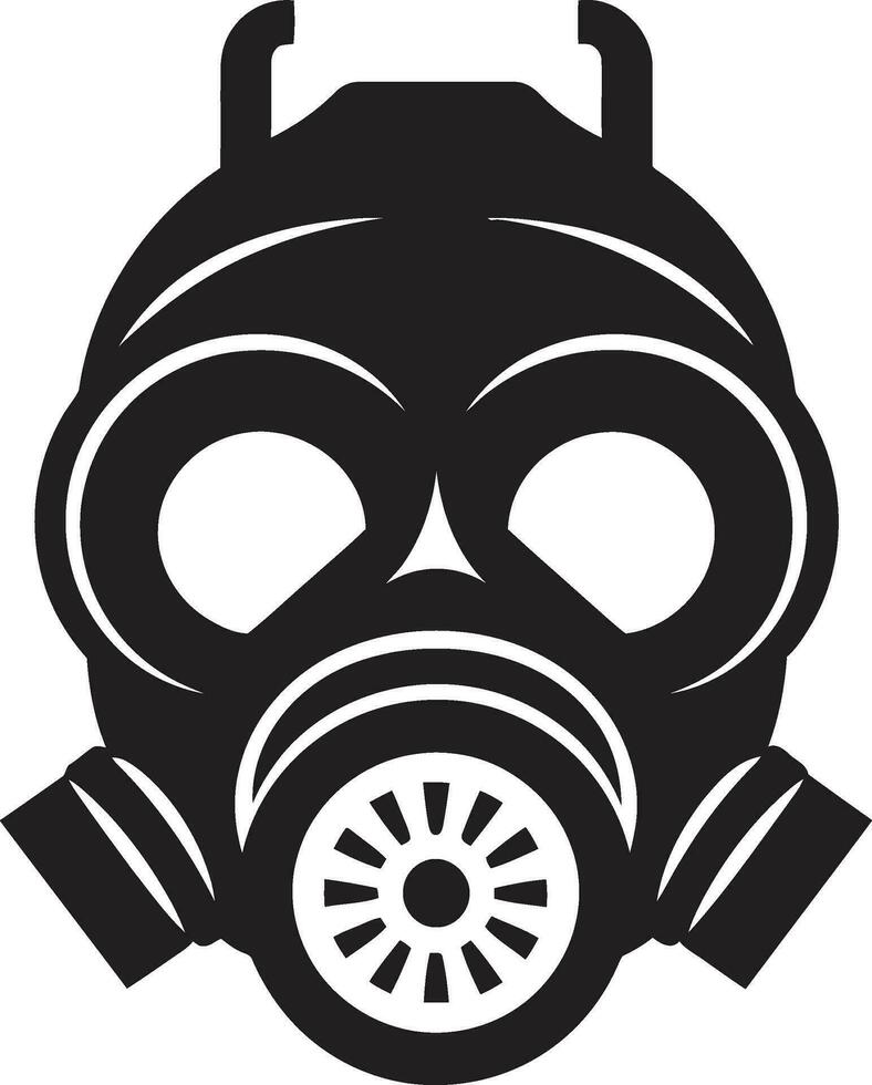 obsidienne Gardien gaz masque vecteur logo conception noir défenseur noir gaz masque emblème conception