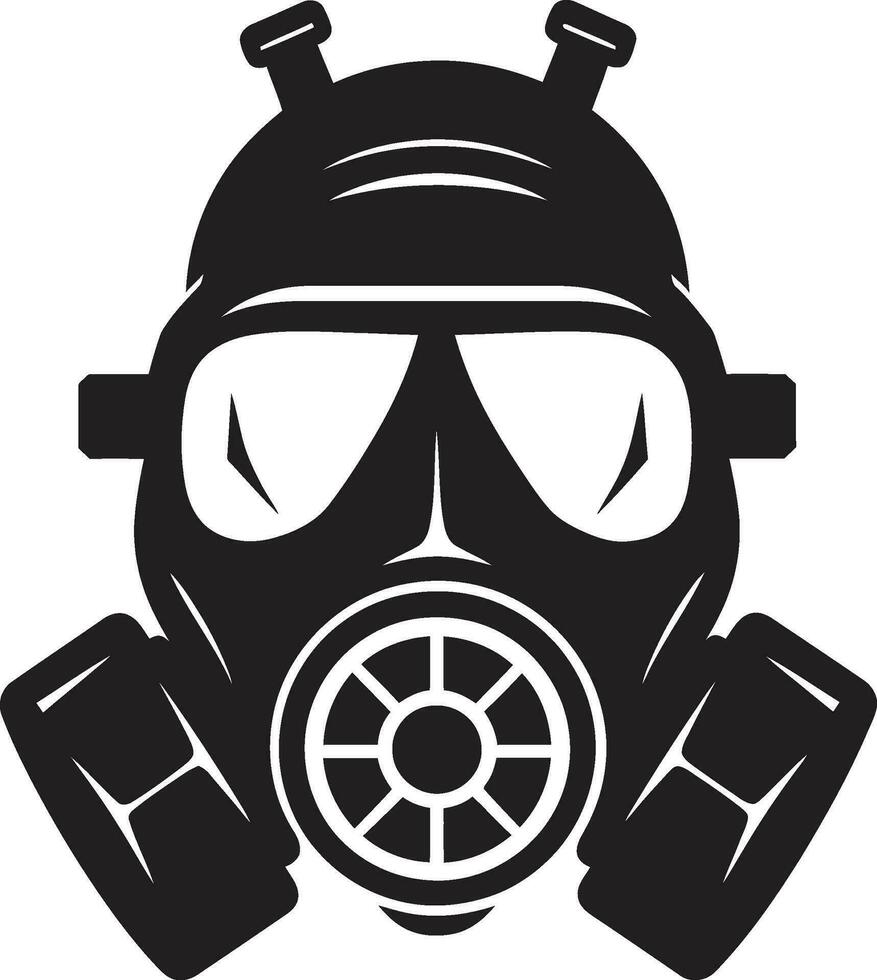 foncé Gardien gaz masque vecteur symbole onyx abri noir gaz masque logo symbole