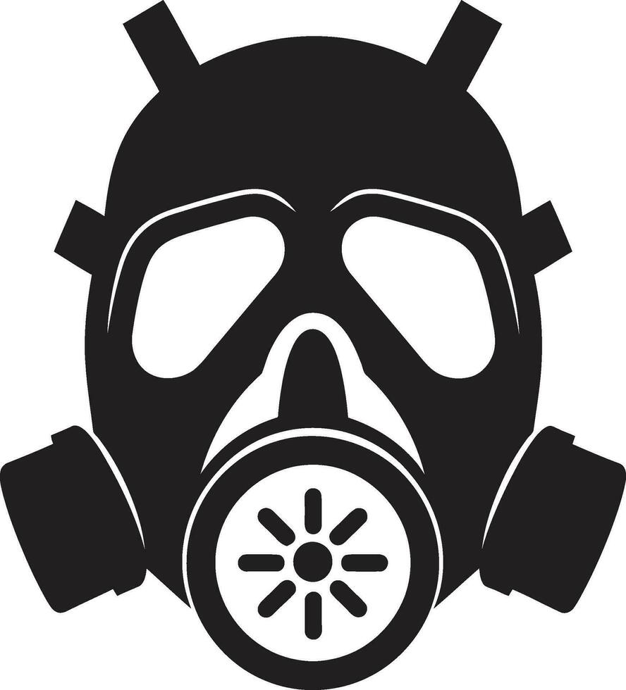 obsidienne sentinelle noir gaz masque emblème conception ombragé défenseur vecteur gaz masque icône conception