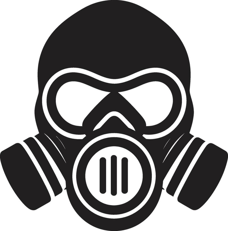 obsidienne bouclier vecteur gaz masque logo conception minuit défenseur noir gaz masque emblème icône