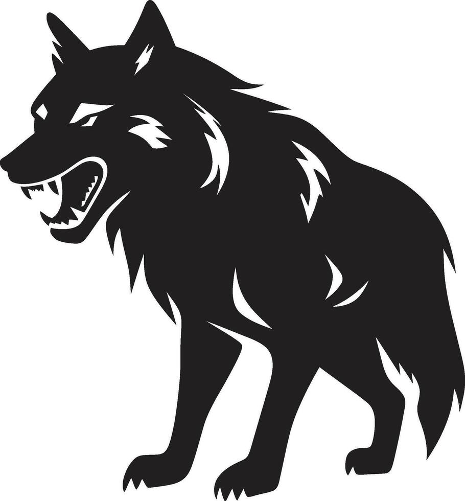 lunaire lycanthrope prédateur badge ombragé loup-garou vecteur emblème