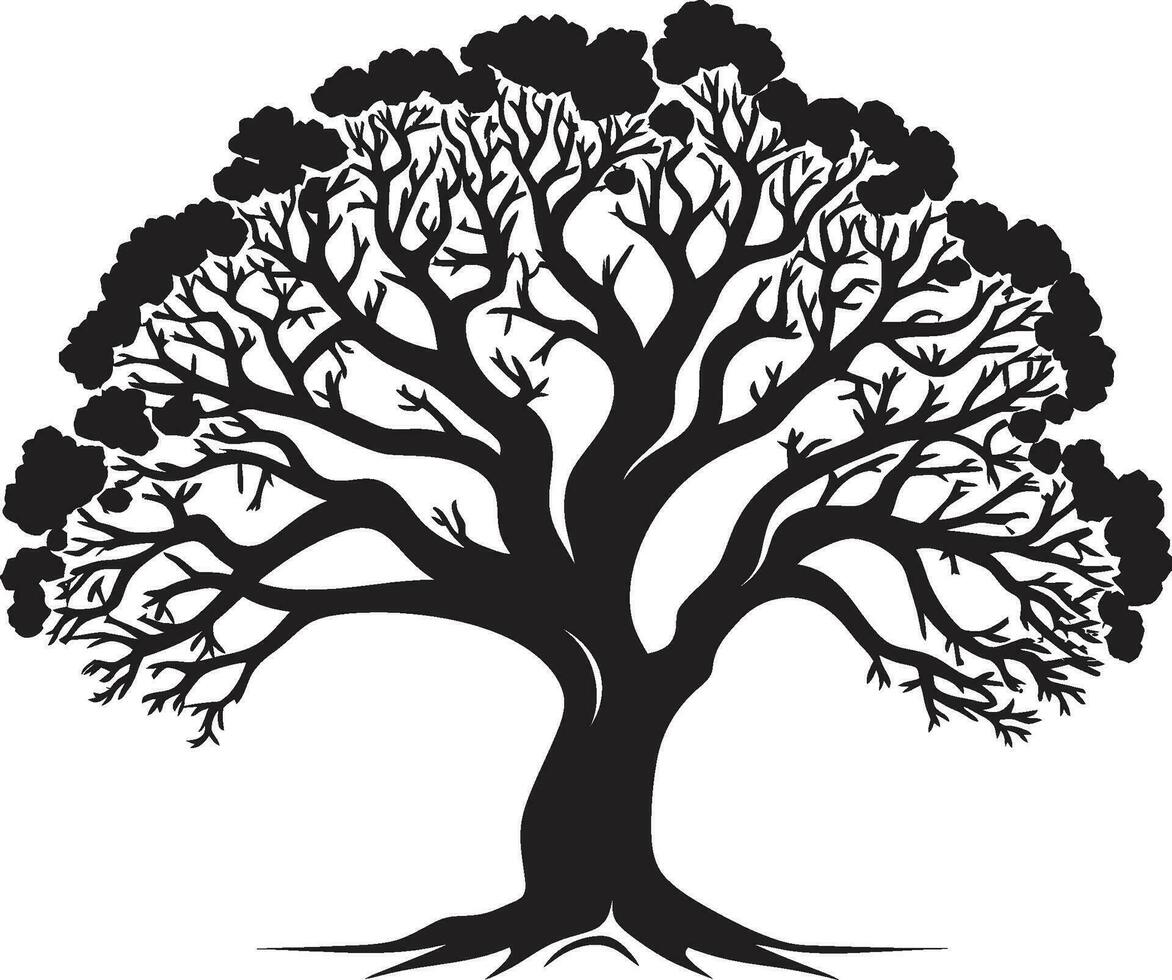 iconique bosquet arbre noir vecteur emblème sérénités ombre noir vecteur arbre conception