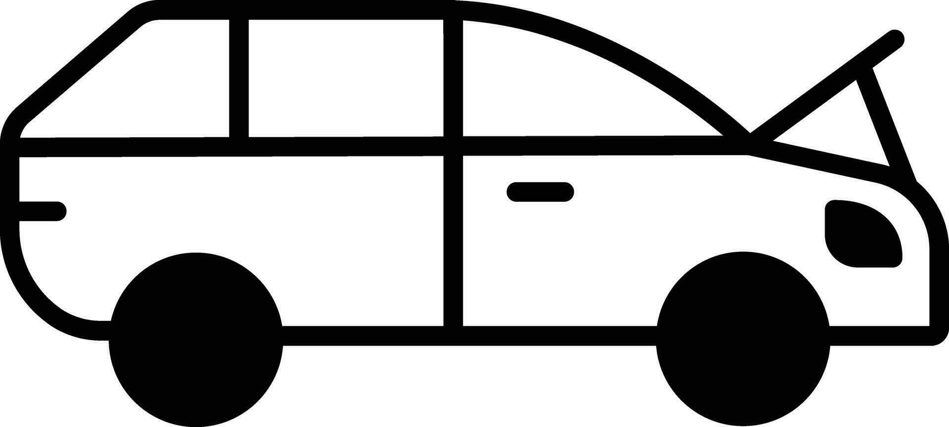 voiture tronc solide glyphe vecteur illustration