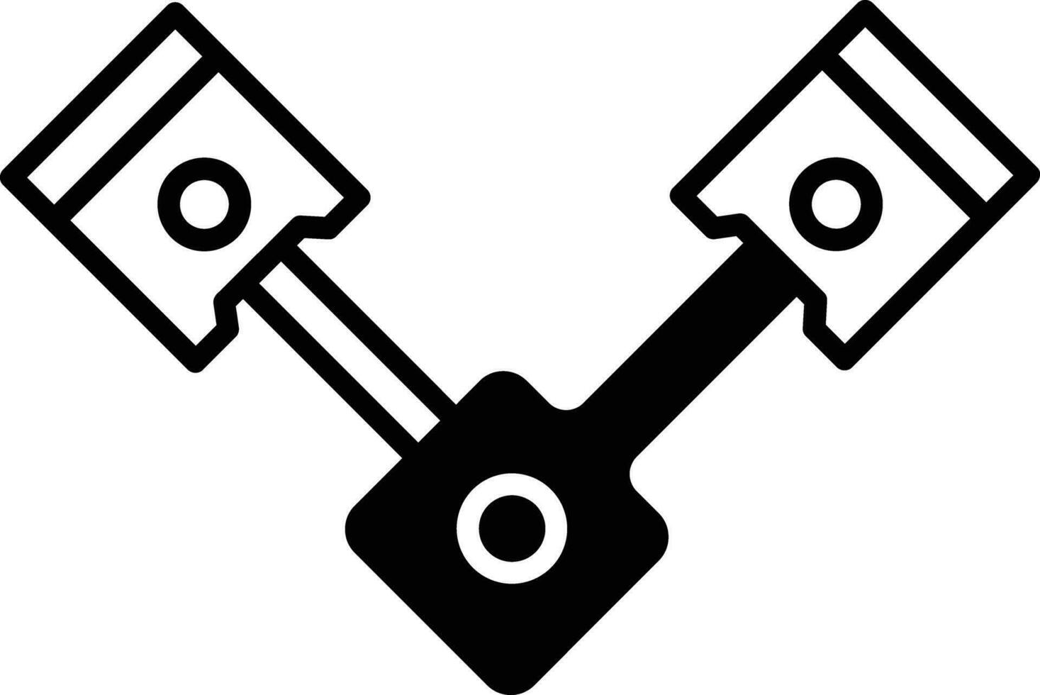 voiture piston solide glyphe vecteur illustration