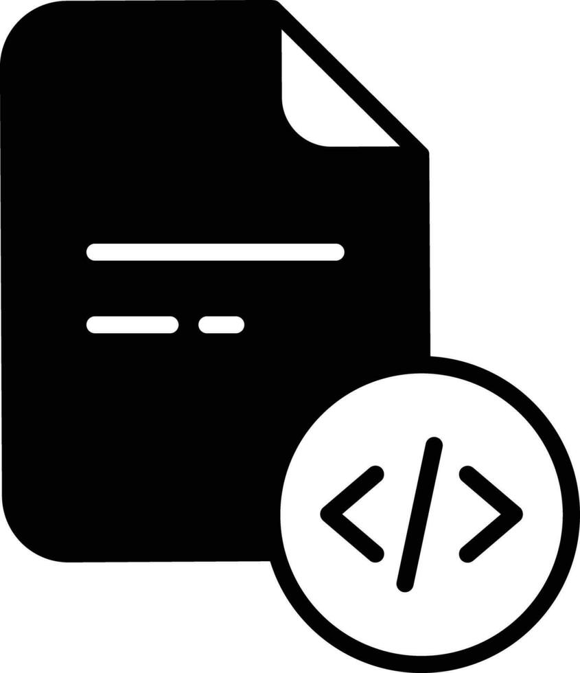 code fichier solide glyphe vecteur illustration