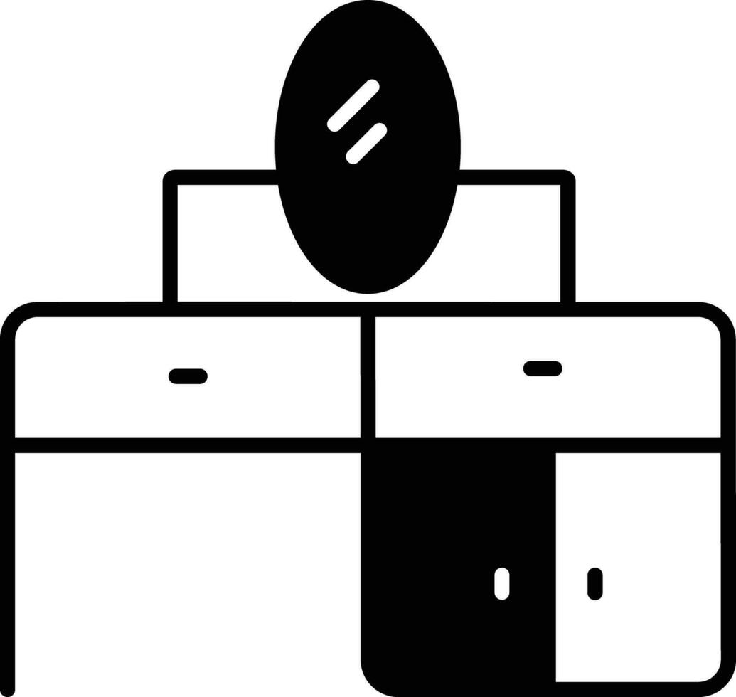 pansement table solide glyphe vecteur illustration