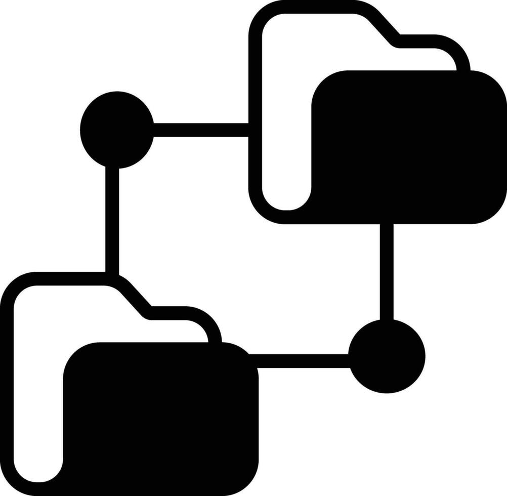 dossier réseau solide glyphe vecteur illustration