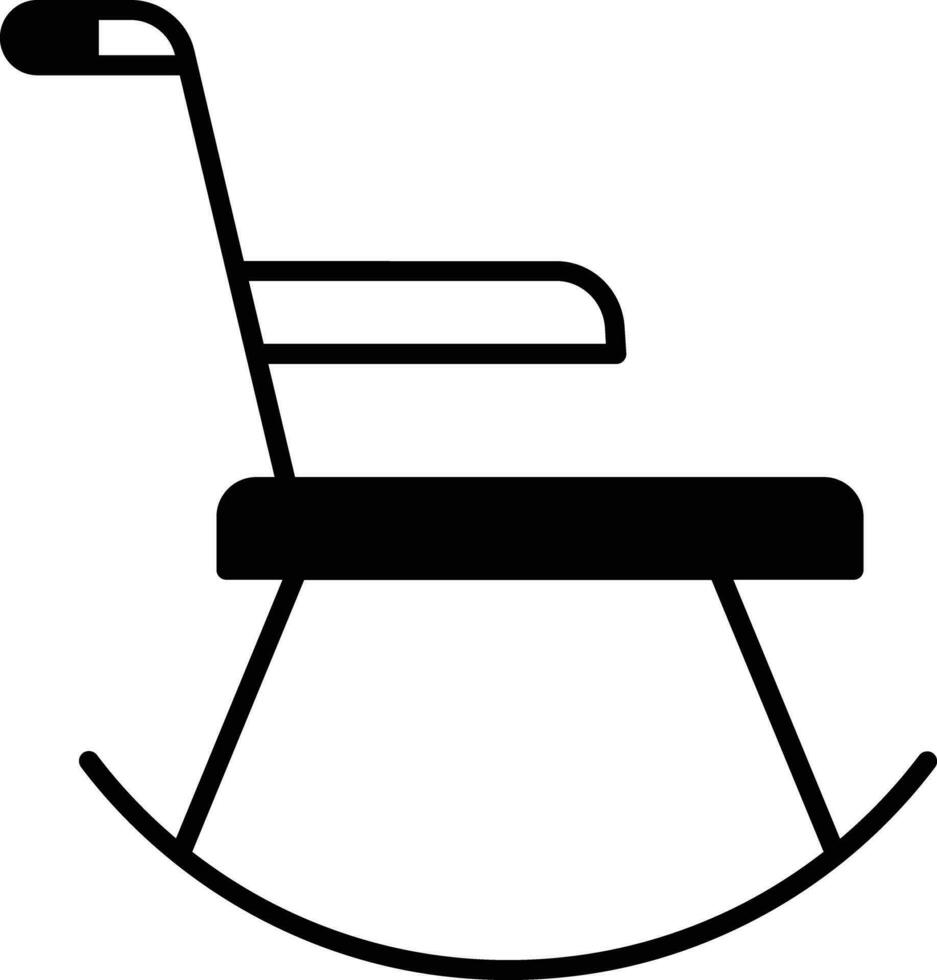 Roche chaise solide glyphe vecteur illustration