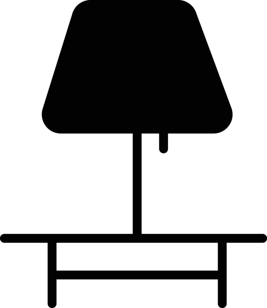 table lampe solide glyphe vecteur illustration