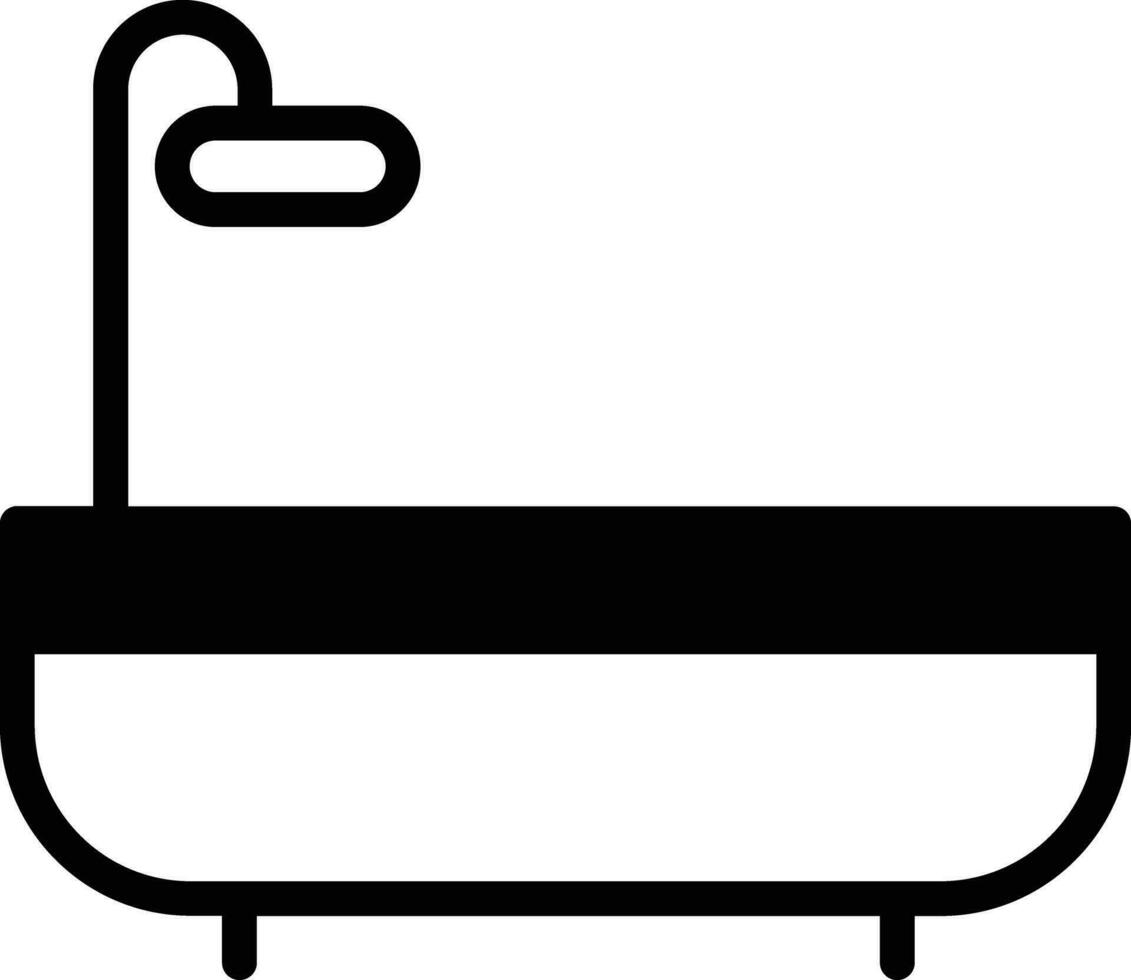 une baignoire baignoire solide glyphe vecteur illustration