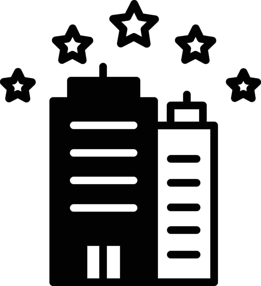 cinq étoile Hôtel solide glyphe vecteur illustration