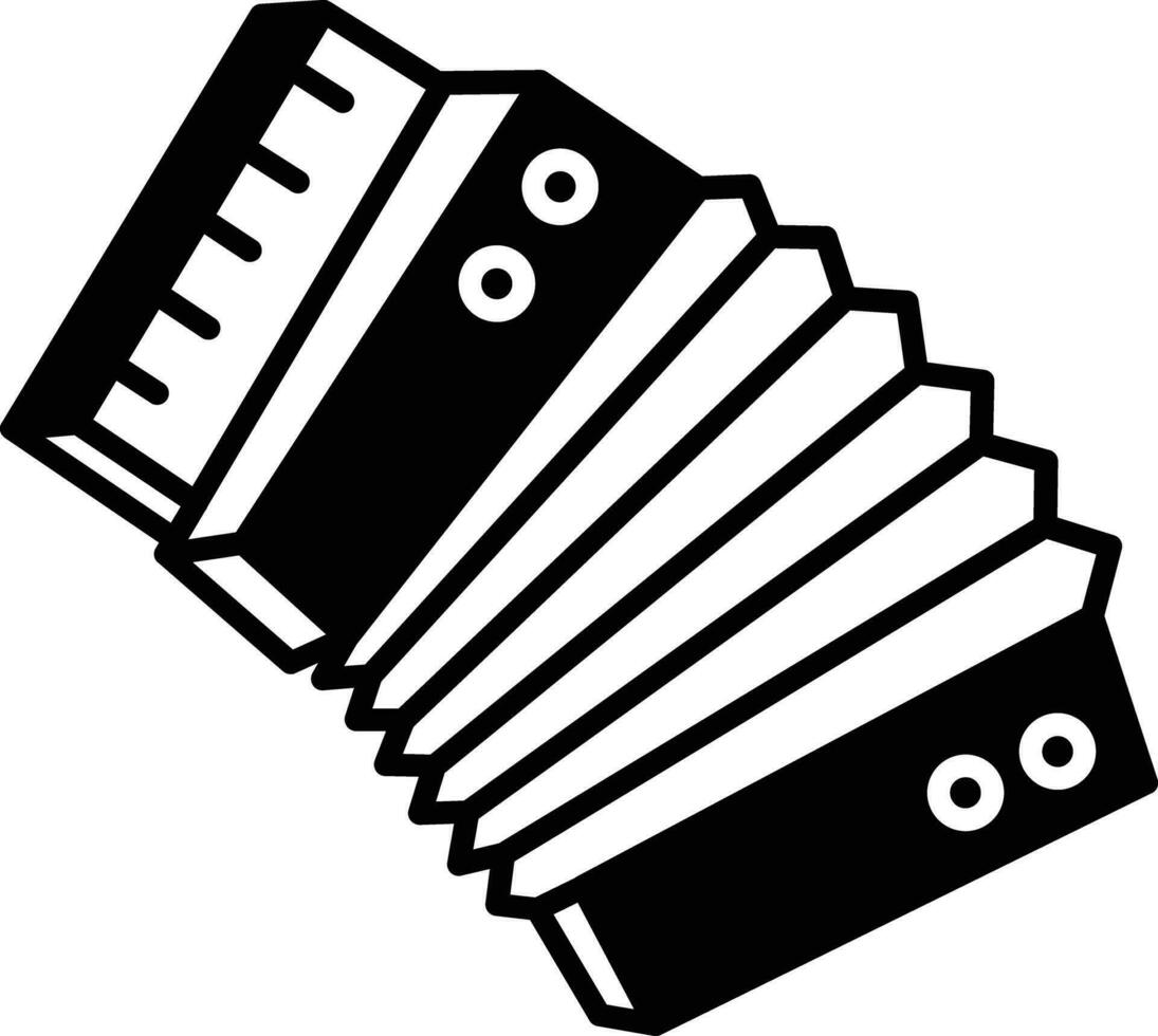 accordéon solide glyphe vecteur illustration