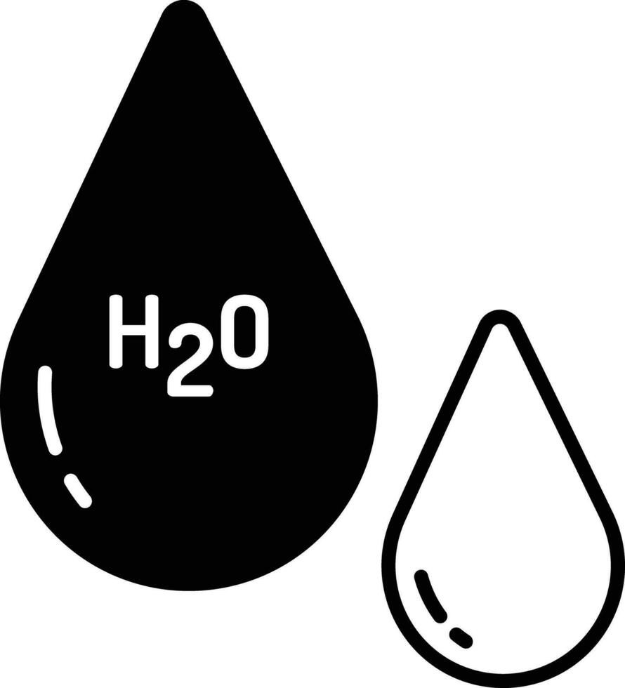 h20 solide glyphe vecteur illustration