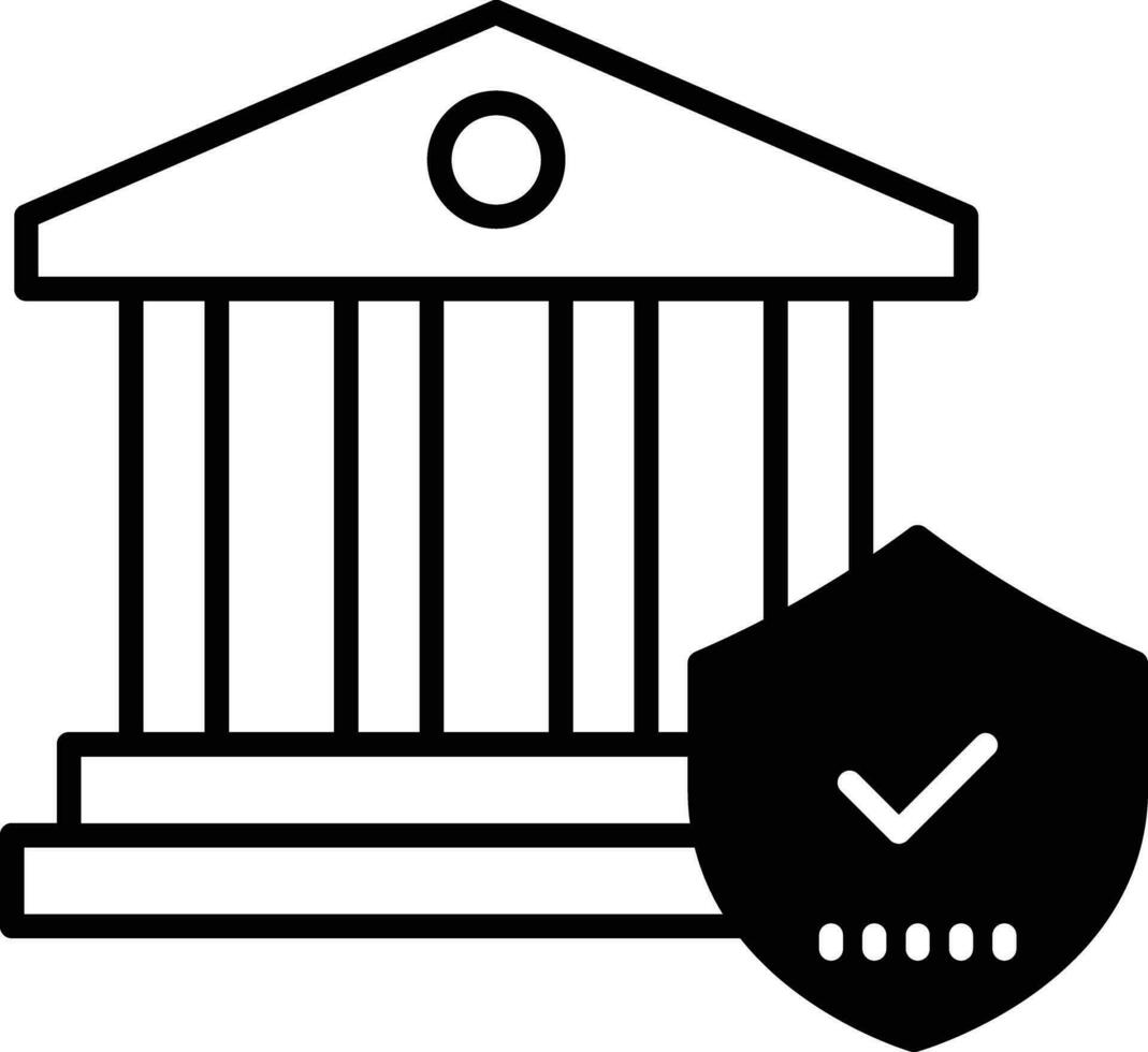 banque Sécurité solide glyphe vecteur illustration