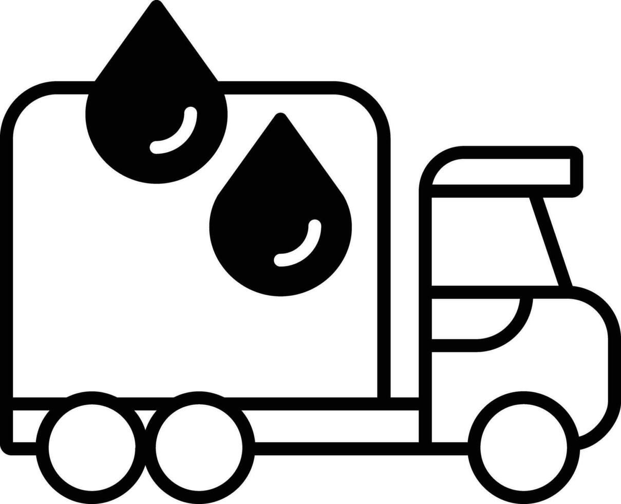 l'eau un camion solide glyphe vecteur illustration