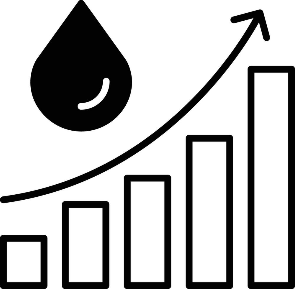 l'eau solide glyphe vecteur illustration