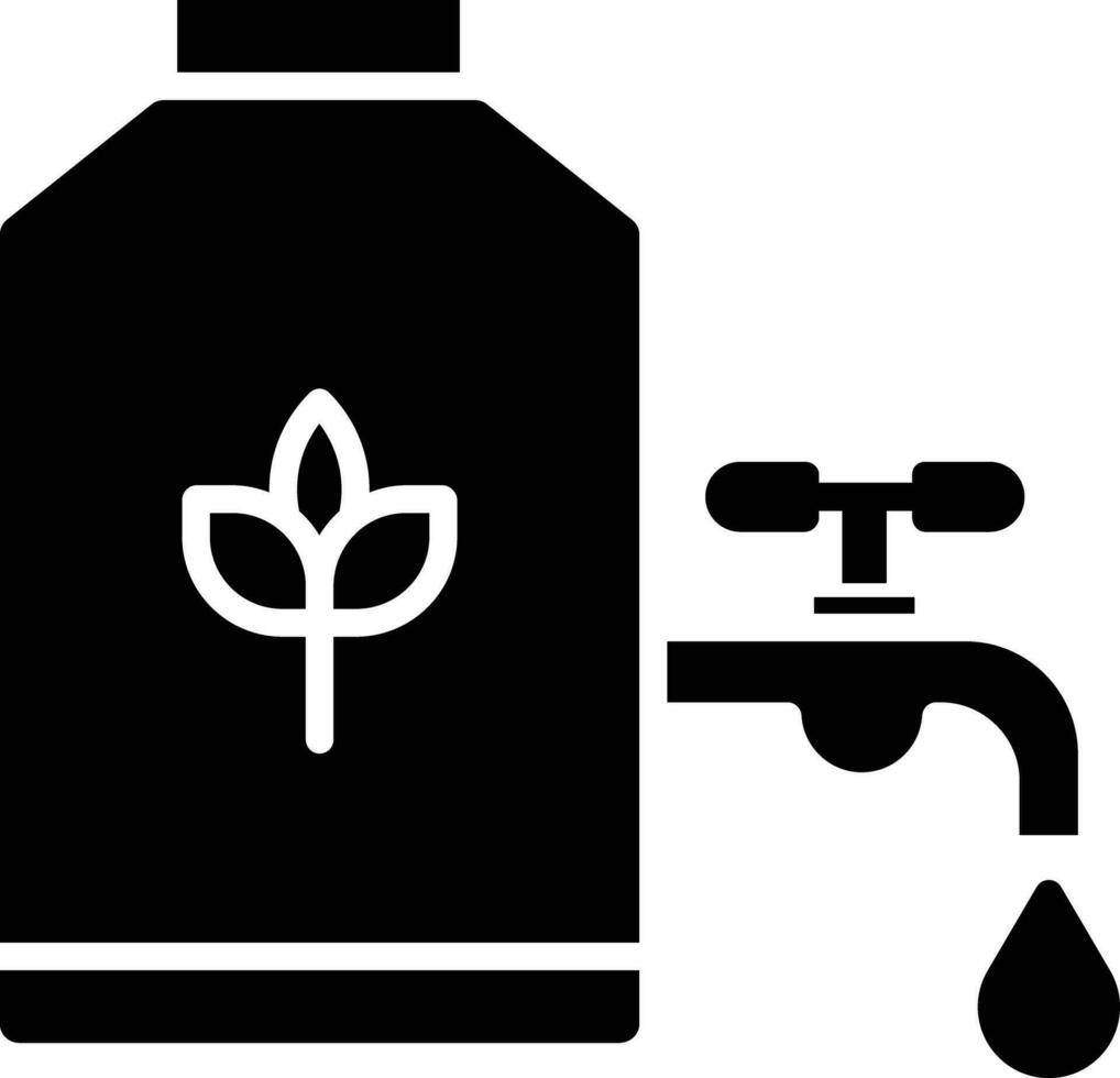 l'eau récipient solide et glyphe vecteur illustration