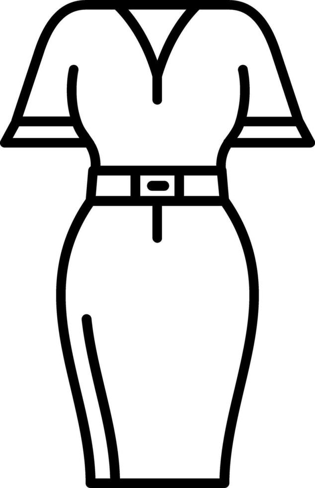 mini robe ligne icône vecteur