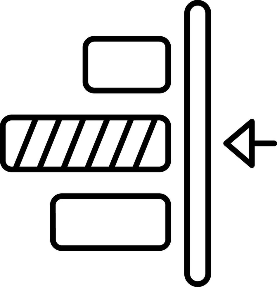 droite alignement ligne icône vecteur