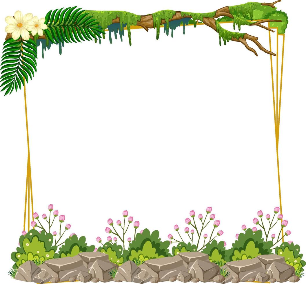 cadre carré avec des feuilles vertes tropicales vecteur