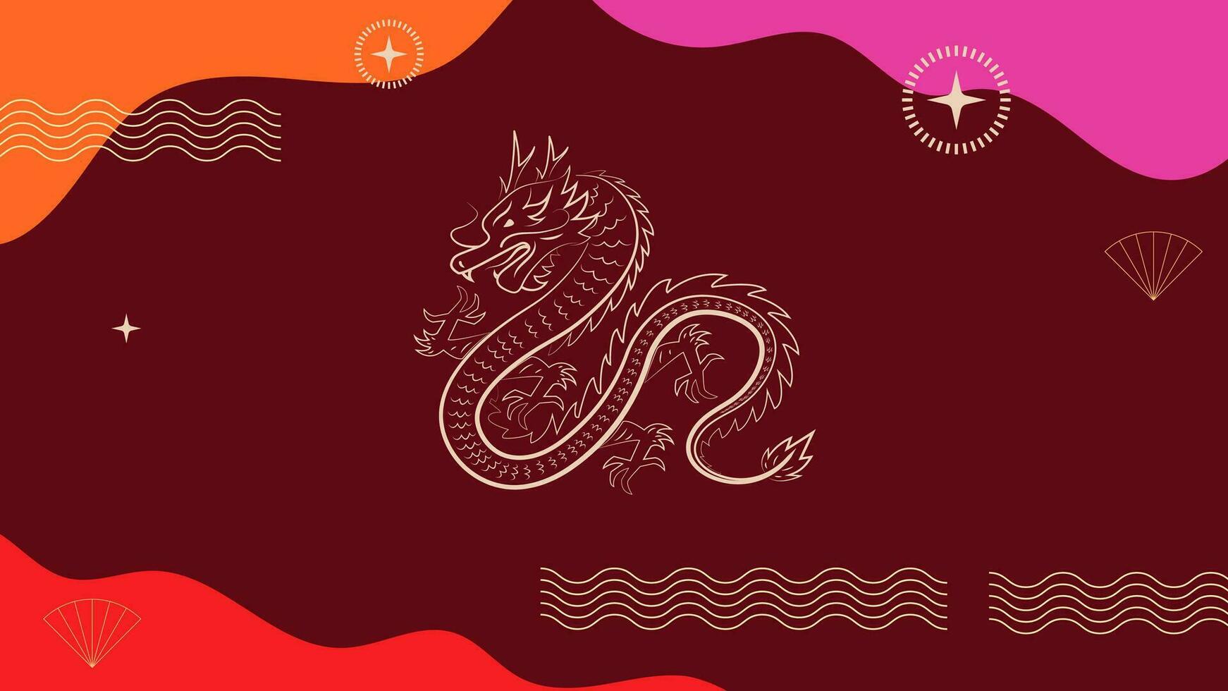 chinois Nouveau année Contexte vecteur . chinois dragon, coloré moderne Contexte conception, lunaire vacances décoration vecteur. Oriental culture tradition illustration.