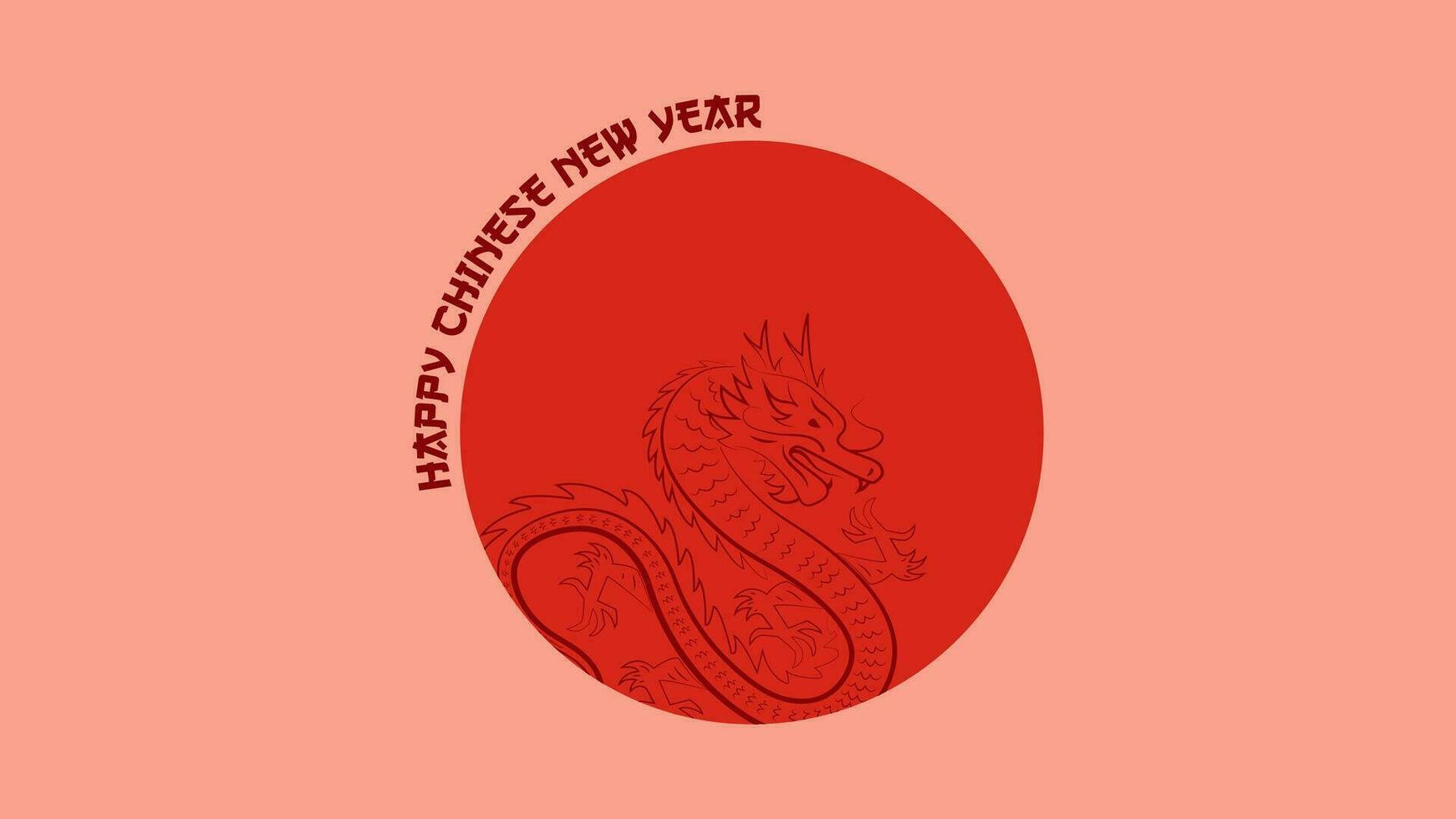 chinois Nouveau année Contexte vecteur . chinois d'or dragon, cercle modèle, lunaire Nouveau année vacances décoration vecteur. Oriental culture tradition illustration