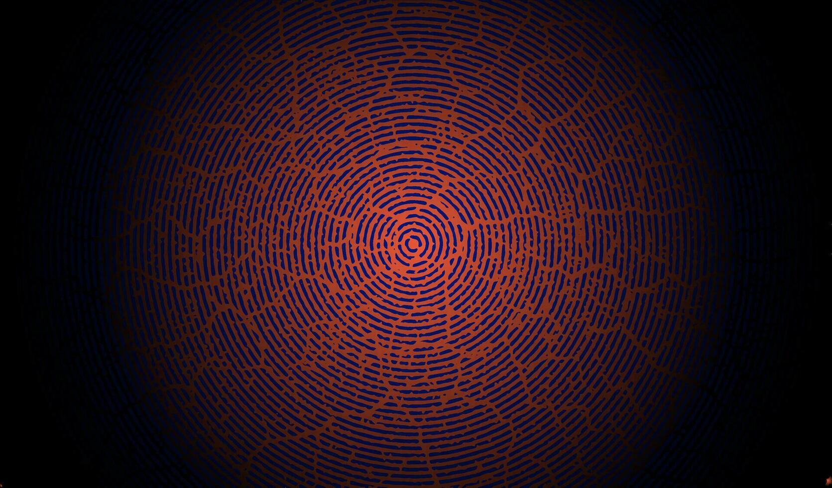 géométrique empreinte digitale art numérique empreinte digitale, une circulaire modèle sur une noir arrière-plan, une lave rouge Contexte avec des fissures et fissures, une rouge lumière sur une noir grunge texture, vecteur