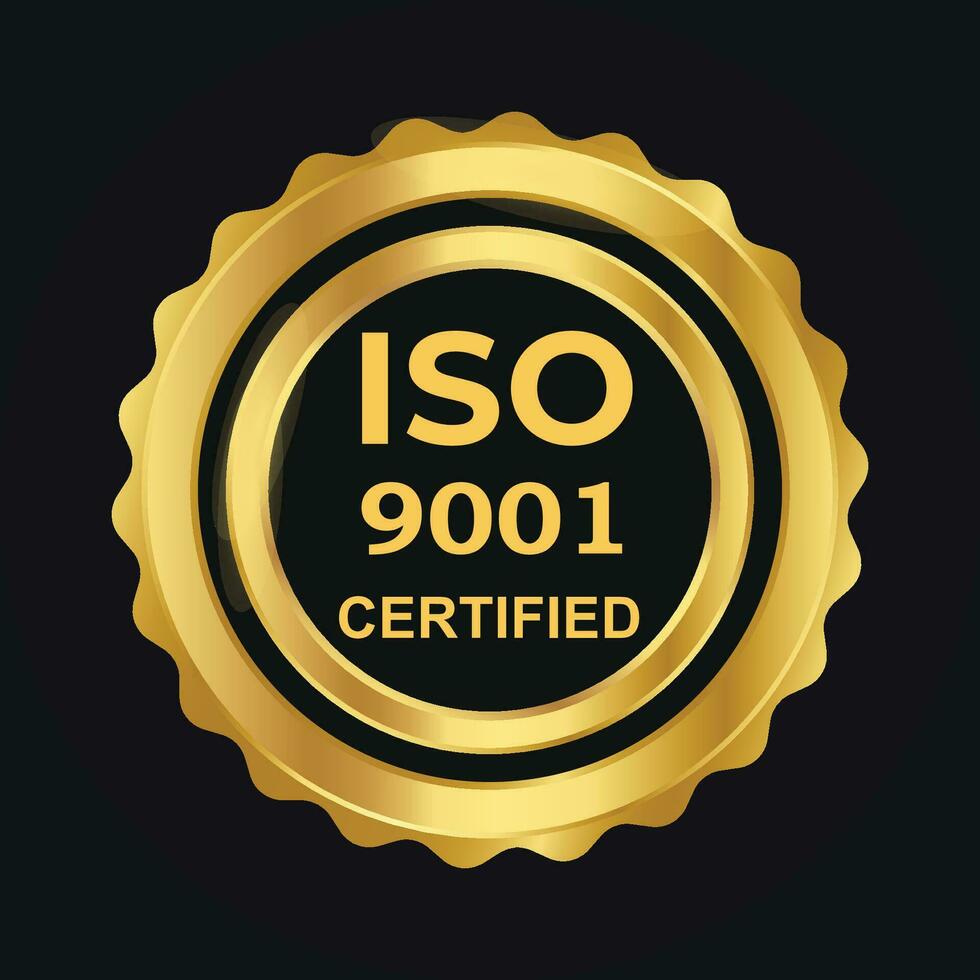 vecteur affaires entreprise qualité international standardiser organisation iso 9001 bronze médaille avec rouge ruban vecteur