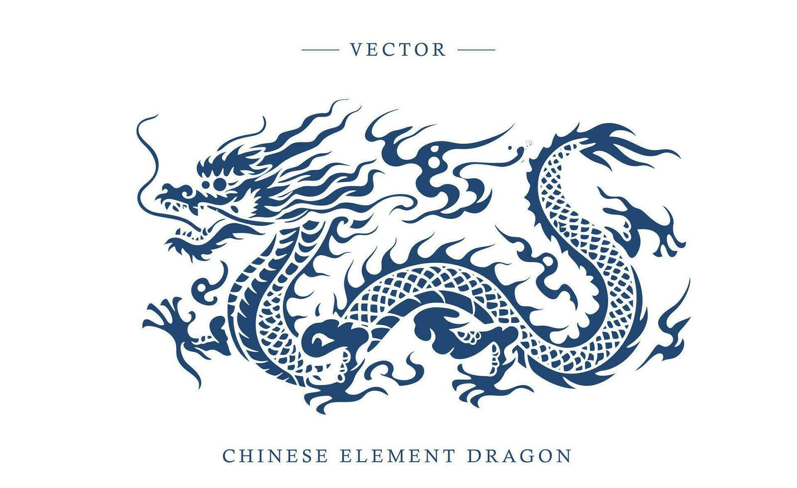 bleu et blanc porcelaine chinois dragon modèle vecteur