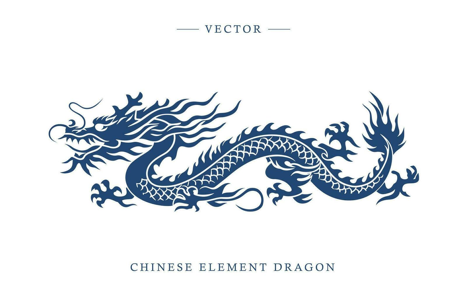 bleu et blanc porcelaine chinois dragon modèle vecteur