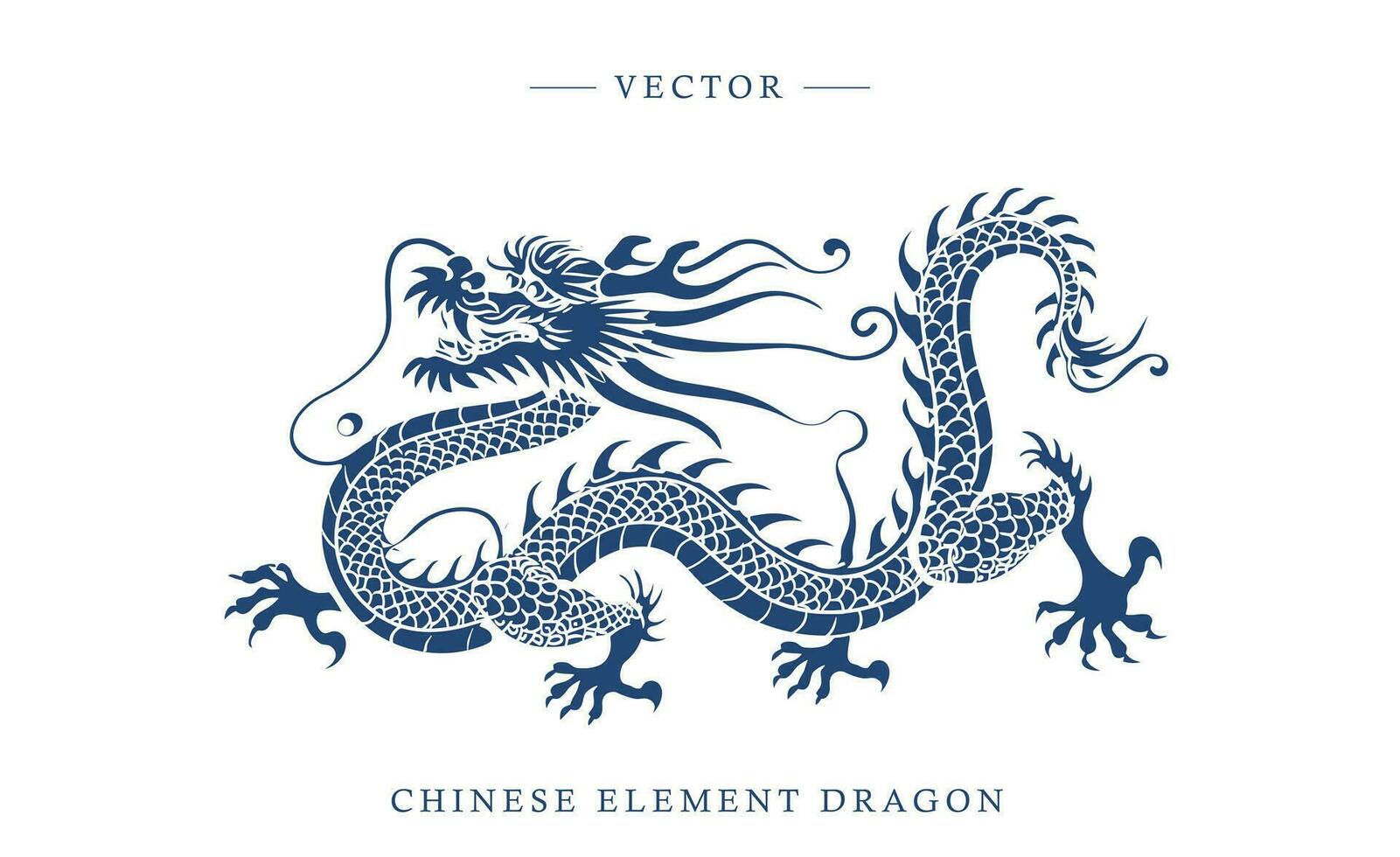 bleu et blanc porcelaine chinois dragon modèle vecteur