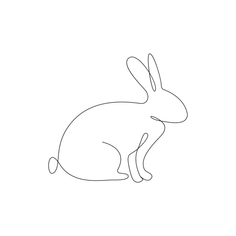 lapin animal un ligne dessin art contour pro vecteur illustration et minimaliste