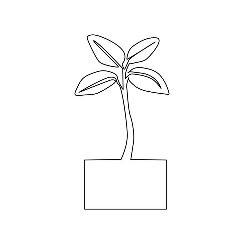 vecteur croissance arbre continu Célibataire ligne Facile dessin art illustration vecteur image et minimaliste