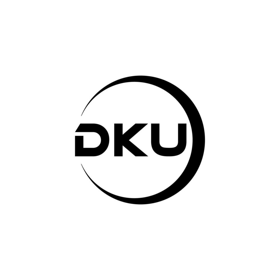 dku lettre logo conception, inspiration pour une unique identité. moderne élégance et Créatif conception. filigrane votre Succès avec le frappant cette logo. vecteur
