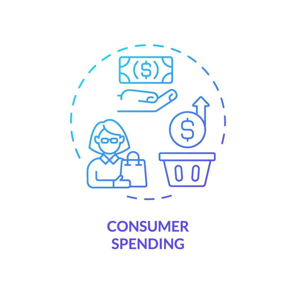 2d pente consommateur en attente icône, isolé Créatif vecteur, mince ligne illustration représentant rose impôt. vecteur