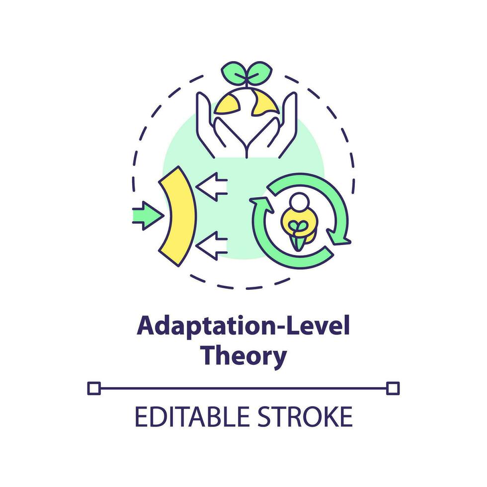 2d modifiable multicolore adaptation niveau théorie icône, Facile isolé vecteur, mince ligne illustration représentant environnement psychologie. vecteur