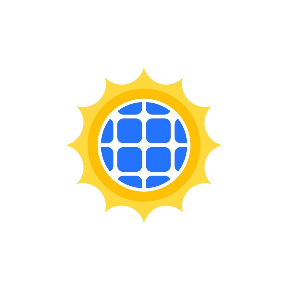logo de l'énergie solaire, icône du soleil et du panneau solaire vecteur