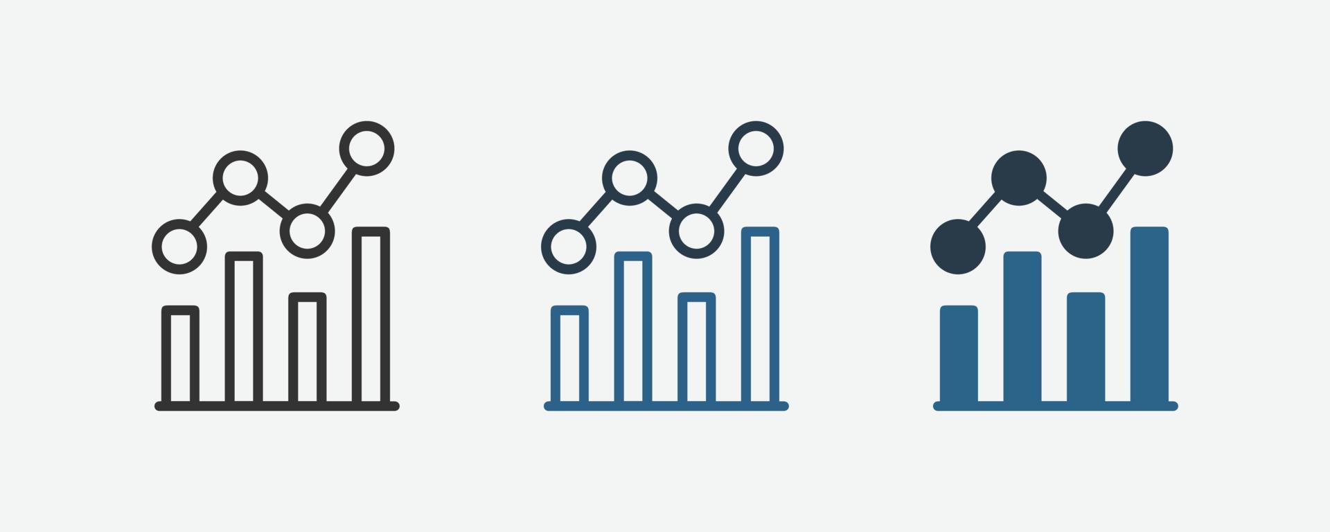 illustration vectorielle de modèle de conception d'icône d'analyse linéaire vecteur