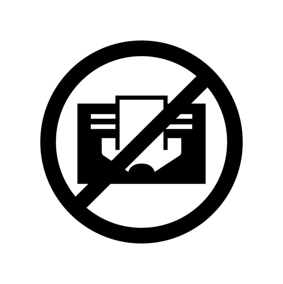 faire ne pas couverture signe interdiction symbole image. noir et blanc vecteur icône