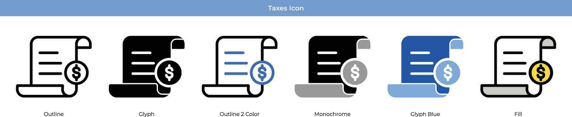 les taxes icône ensemble vecteur