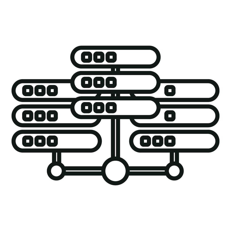 serveur Les données l'Internet icône contour vecteur. local ville fournisseur vecteur