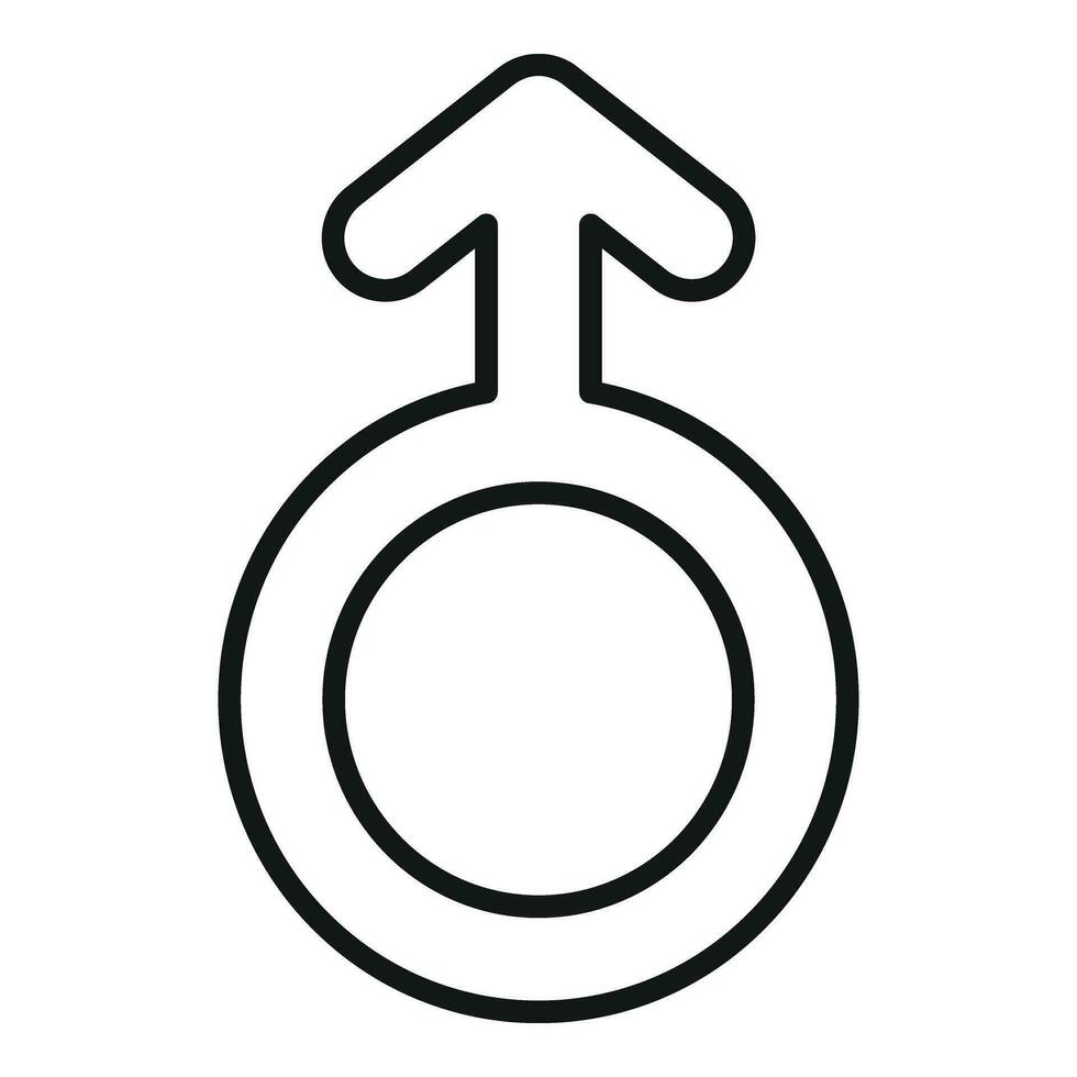 Masculin signe icône contour vecteur. le sexe homme affiche vecteur