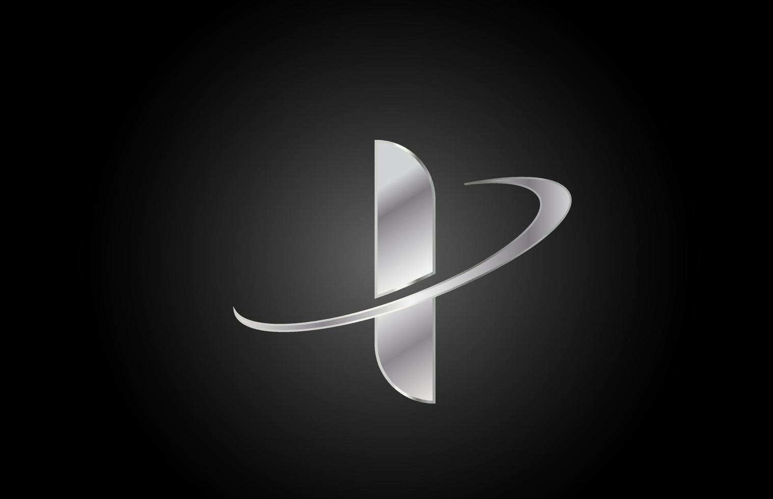 je métal alphabet lettre logo icône pour entreprise avec swoosh design vecteur