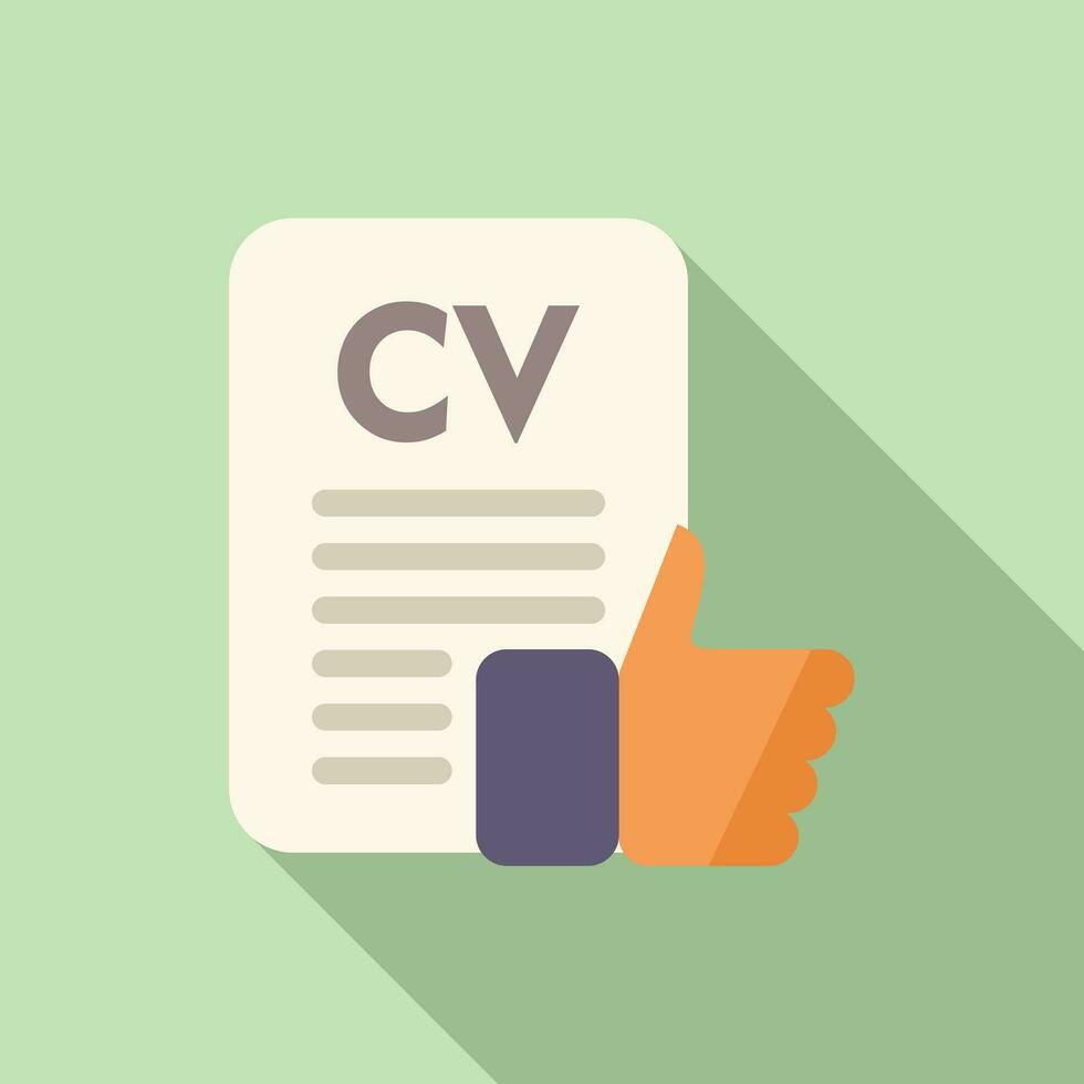 approuvé papier CV icône plat vecteur. en ligne travail vecteur