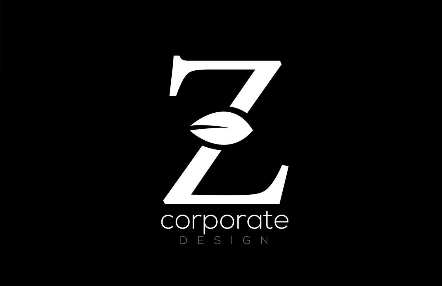 noir et blanc z lettre alphabet feuille logo icône design pour entreprise et entreprise vecteur