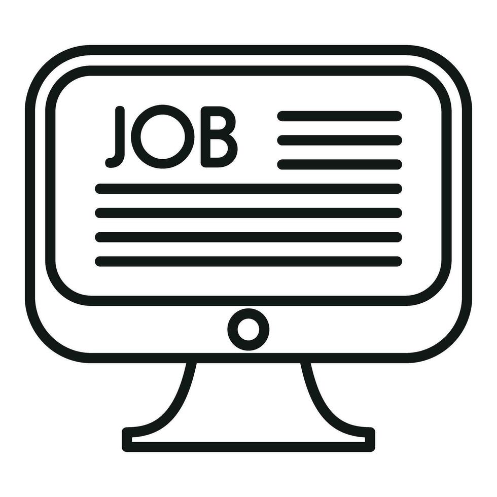 emploi en ligne chercher icône contour vecteur. reprendre heure entretien vecteur