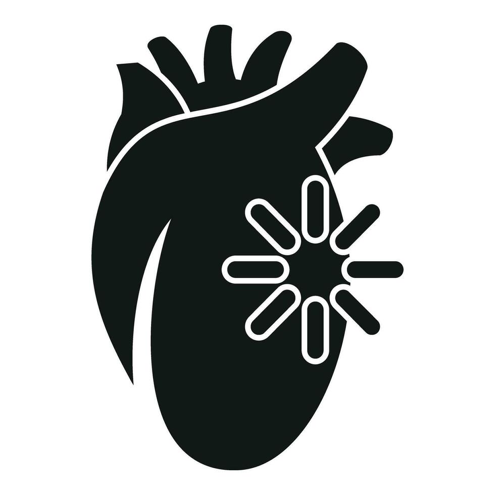 chargement en bonne santé cœur icône Facile vecteur. patient impact vecteur
